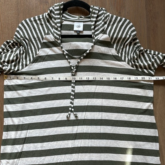 Cabi 3995 Striped Soft Stretch Jersey Knit Playoff Hoodie Pullover Top Sz Small - Picture 9 of 11